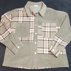 Women's Sage Green Jodifl Cordoroy Plaid Blazer Size Large